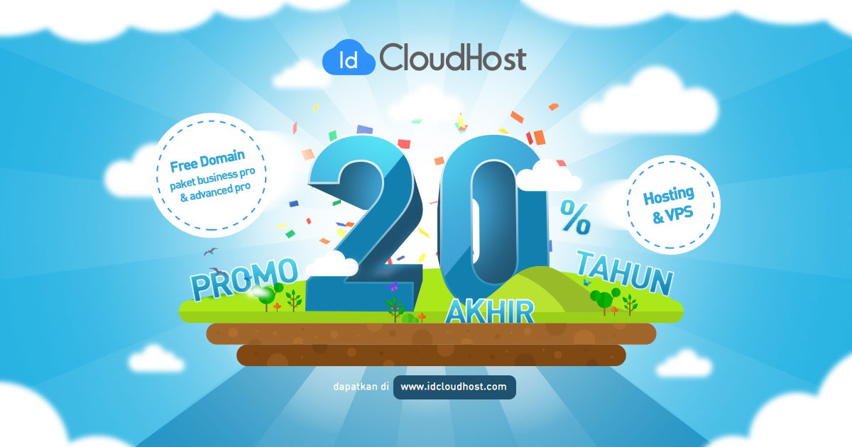 Diskon 20% dan Domain GRATIS – Promo AKHIR TAHUN IDCloudHost