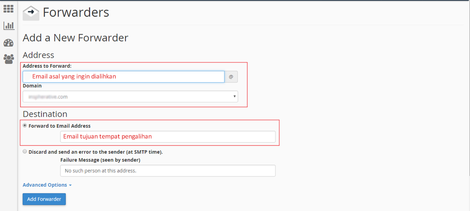 Tutorial Email Forwarders Email Forwarding melalui cPanel 3