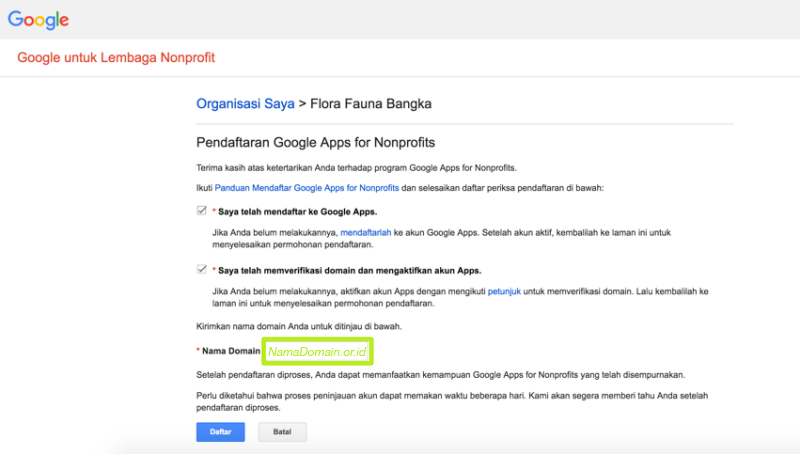 Aktifasi Google Apps pada Akun Google for NonProfit 4