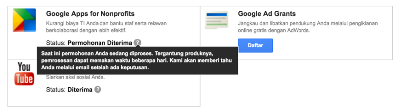 Aktifasi Google Apps pada Akun Google for NonProfit 5