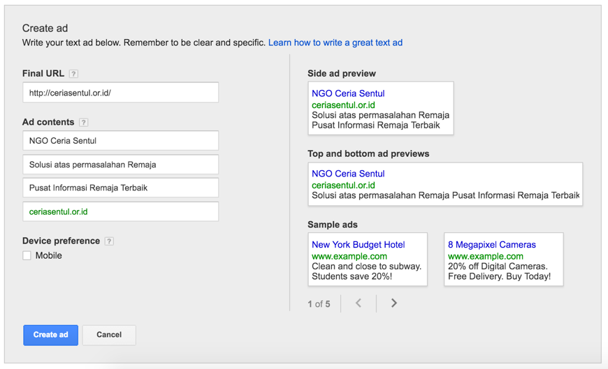 Cara Setup Google Google Ad Grants - Google for NonProfit 14