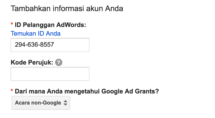 Cara Setup Google Google Ad Grants - Google for NonProfit 18