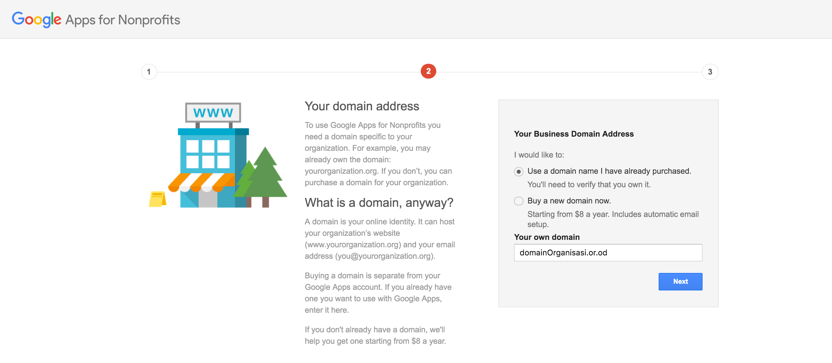 Mengaktifkan Admin Console Google Apps akun Google for NonProfit 3