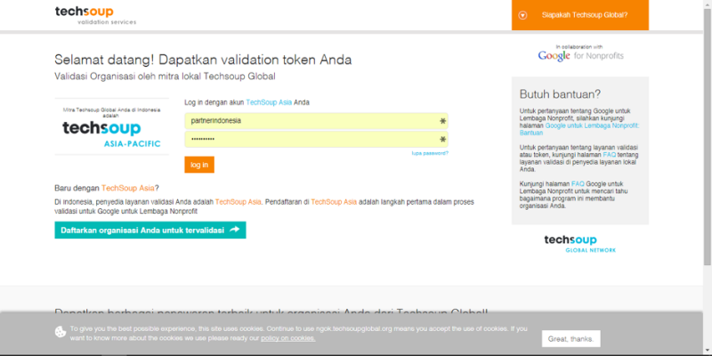 Mengaktifkan Akun Google For NonProfit dengan Validasi Token Techsoup Asia 2