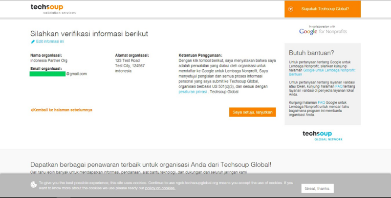 Mengaktifkan Akun Google For NonProfit dengan Validasi Token Techsoup Asia 3