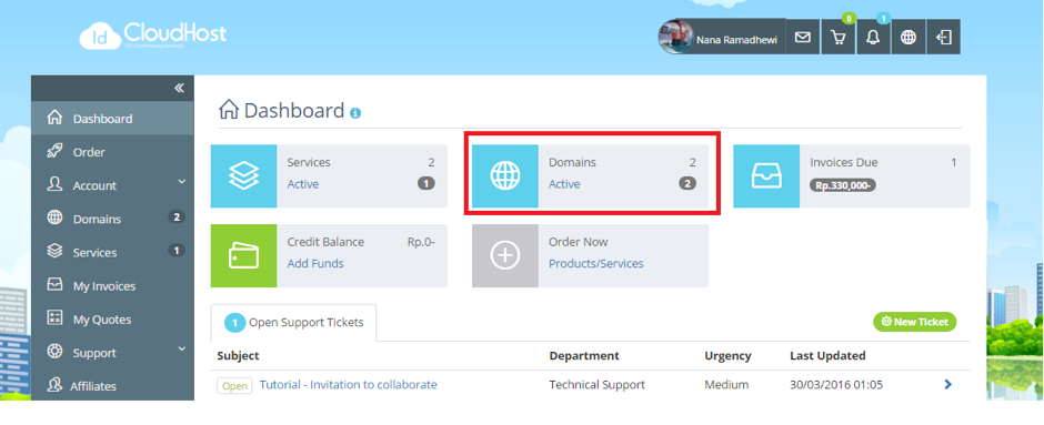 Tutorial Mengganti NS Nameservers di IDCloudHost 2