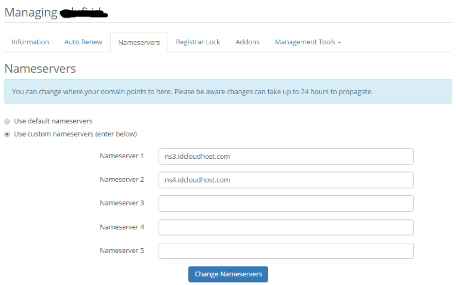 Tutorial Mengganti NS Nameservers di IDCloudHost 4