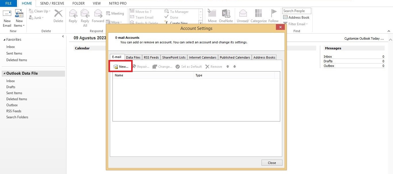menghubungkan email cpanel dengan outlook