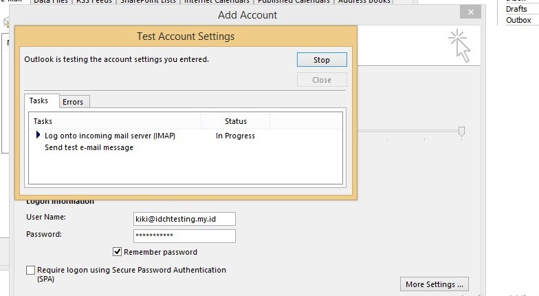 menghubungkan email cpanel dengan outlook