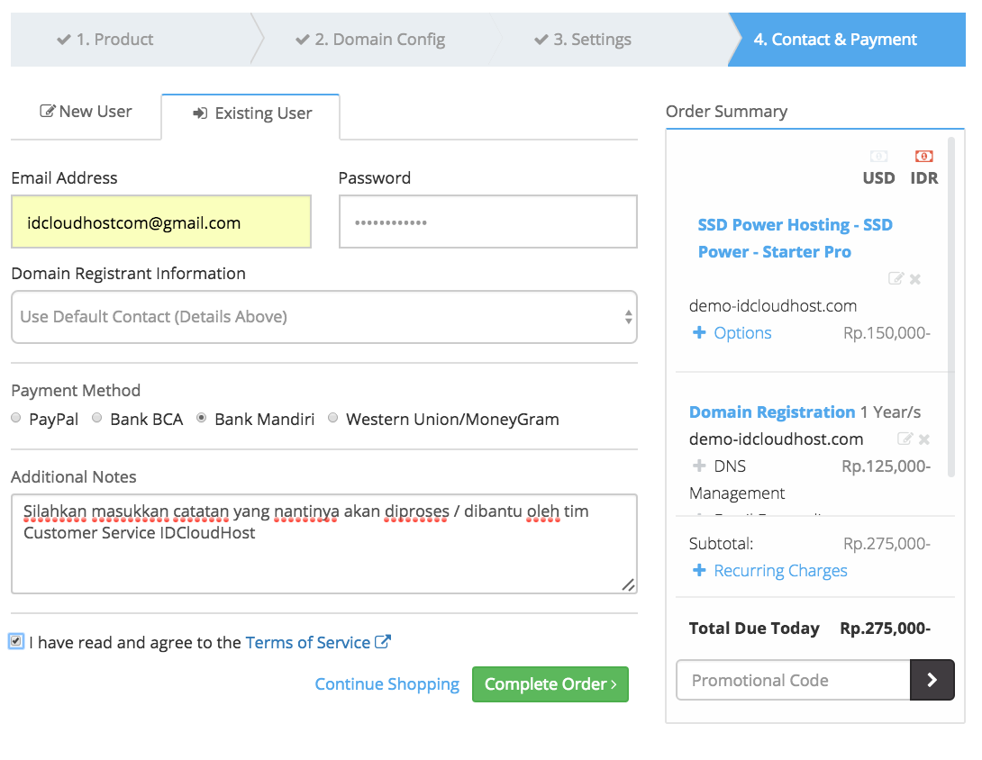 Cara Order Layanan Hosting dan Domain 7