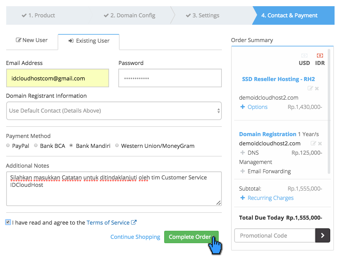 Cara Order Layanan Reseller Hosting 7