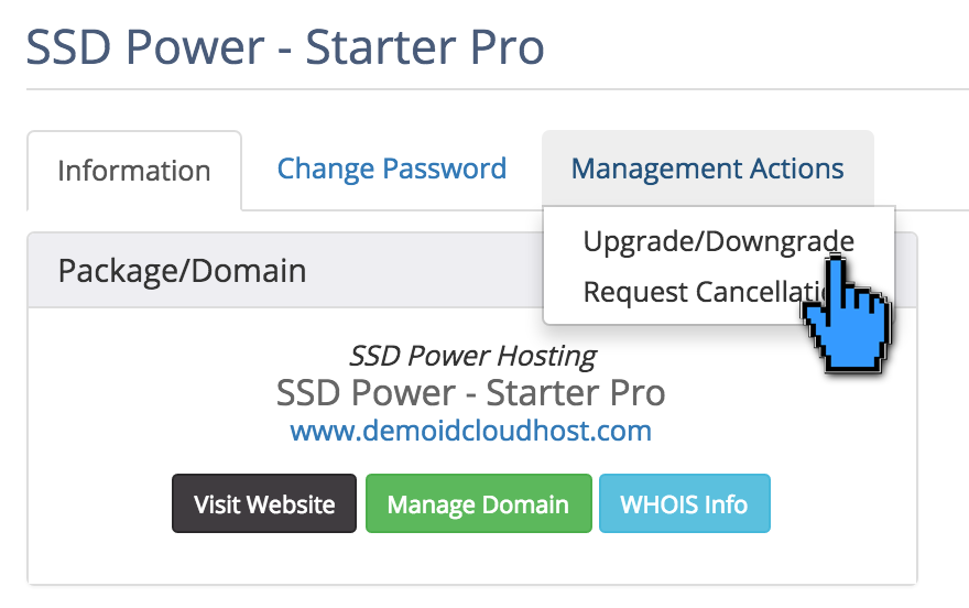 Cara Upgrade dan Downgrade Hosting 5