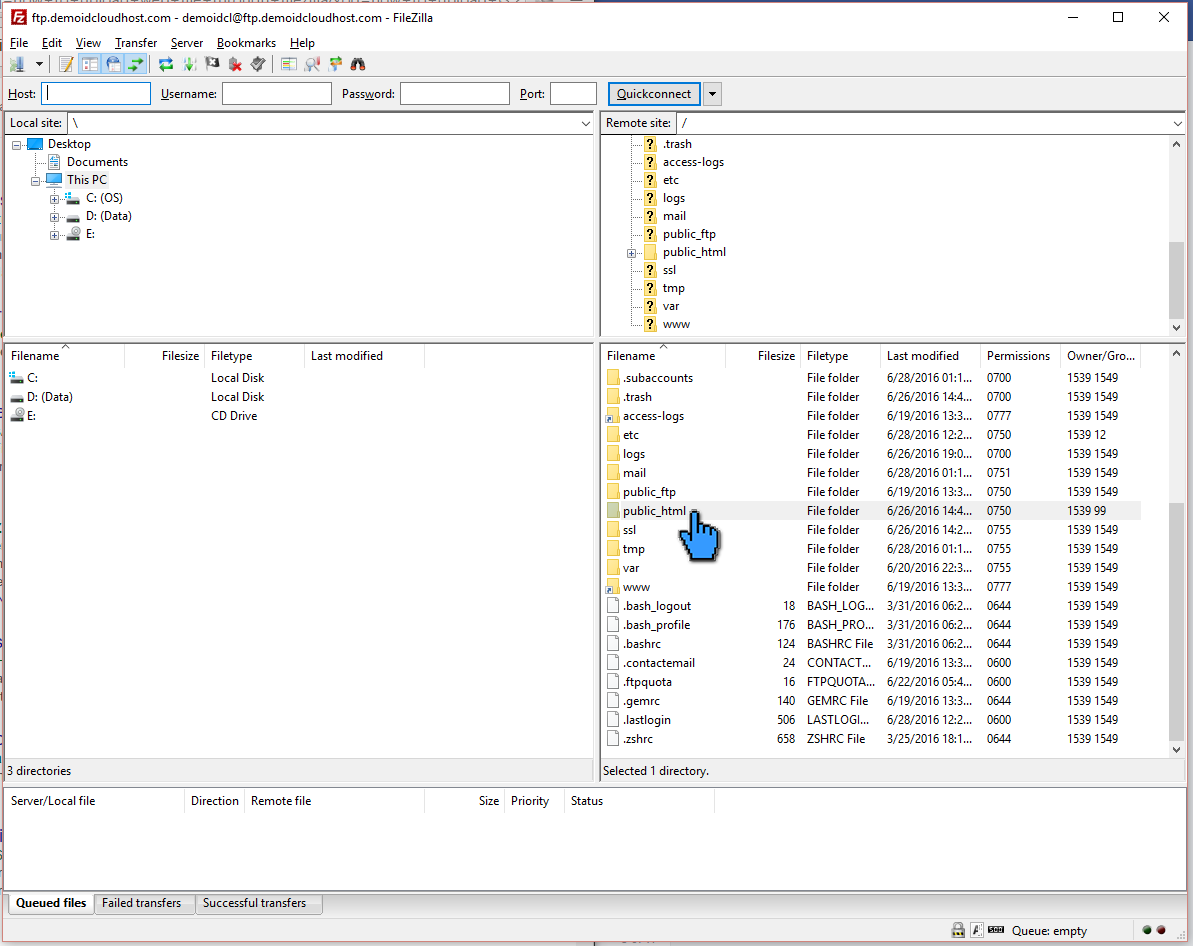 Cara Upload File Website ke Hosting dengan FileZilla 15 (pointer)
