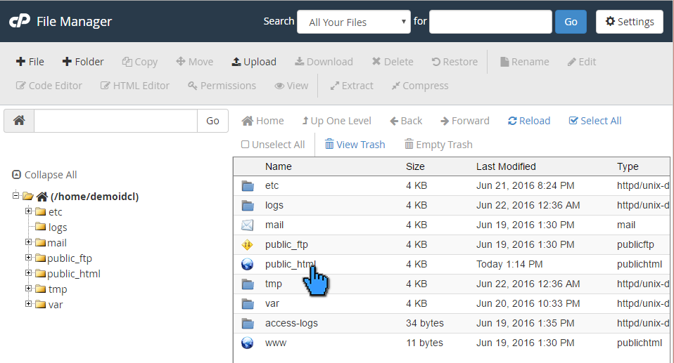 Cara Upload File Website ke Hosting di cPanel 4 (pointer)