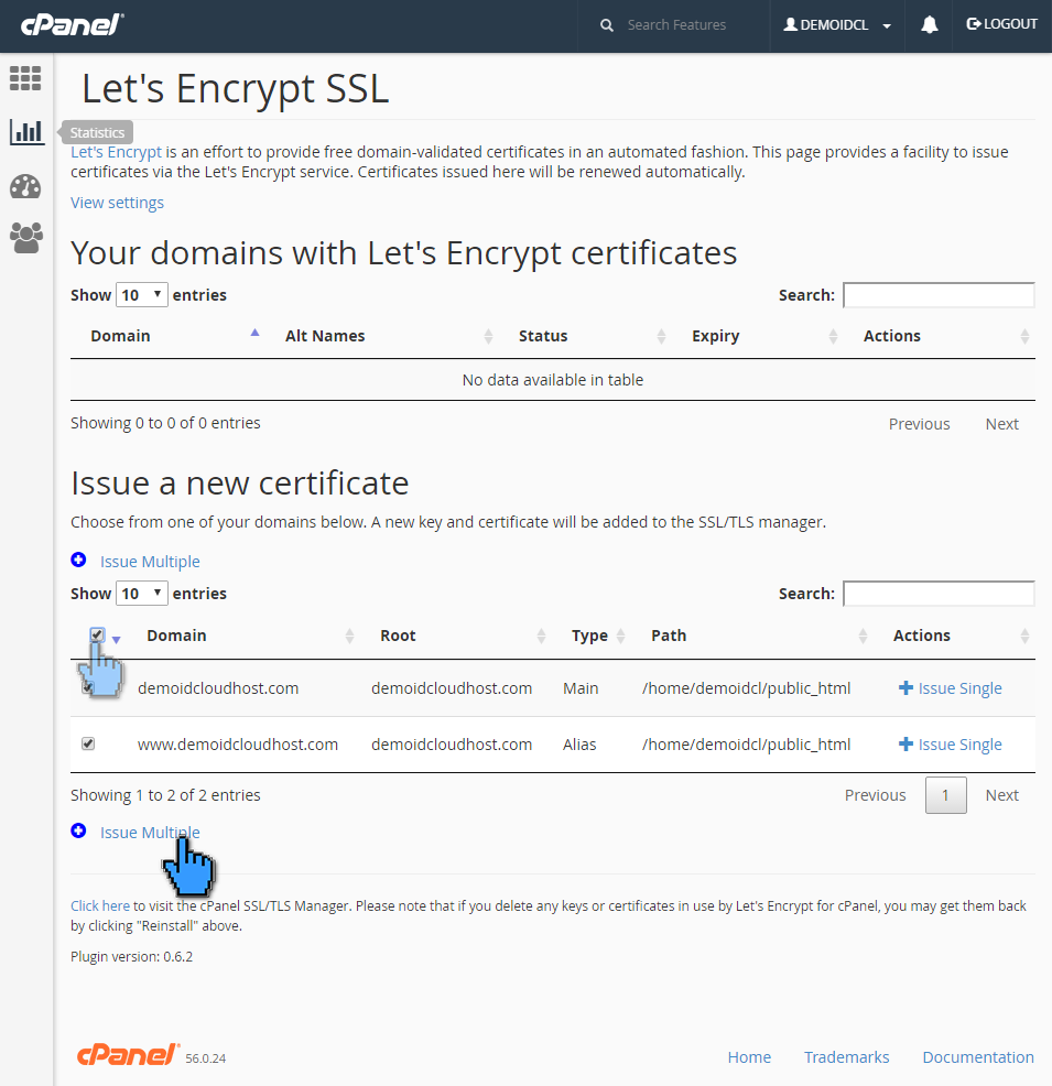 Cara aktivasi certificate SSL (Let's Encrypt) 4 (pointer)