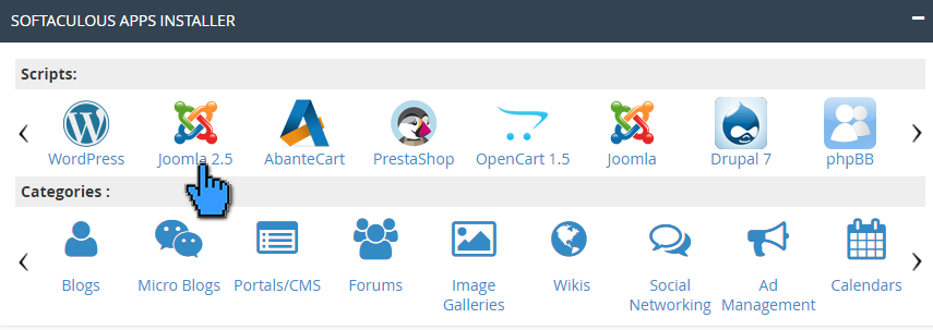 Cara instalasi joomla di cPanel 3(pointer)