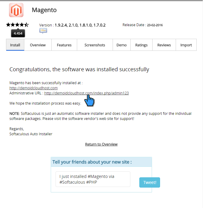 Cara instalasi magento di cPanel 10(pointer admin)