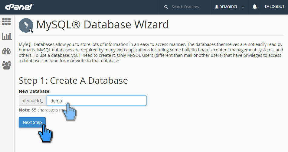 Cara membuat database MySQL di cPanel 4 (pointer)