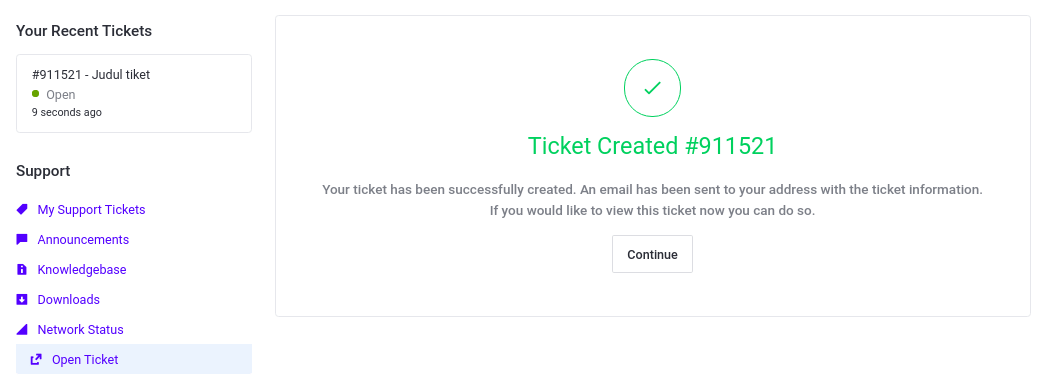 Recent Ticket idcloudhost 2020