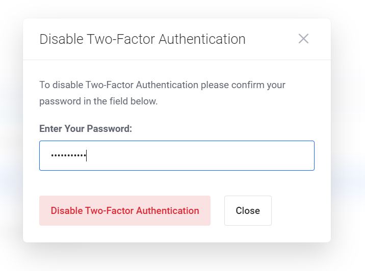 2FA authentication client area idcloudhost