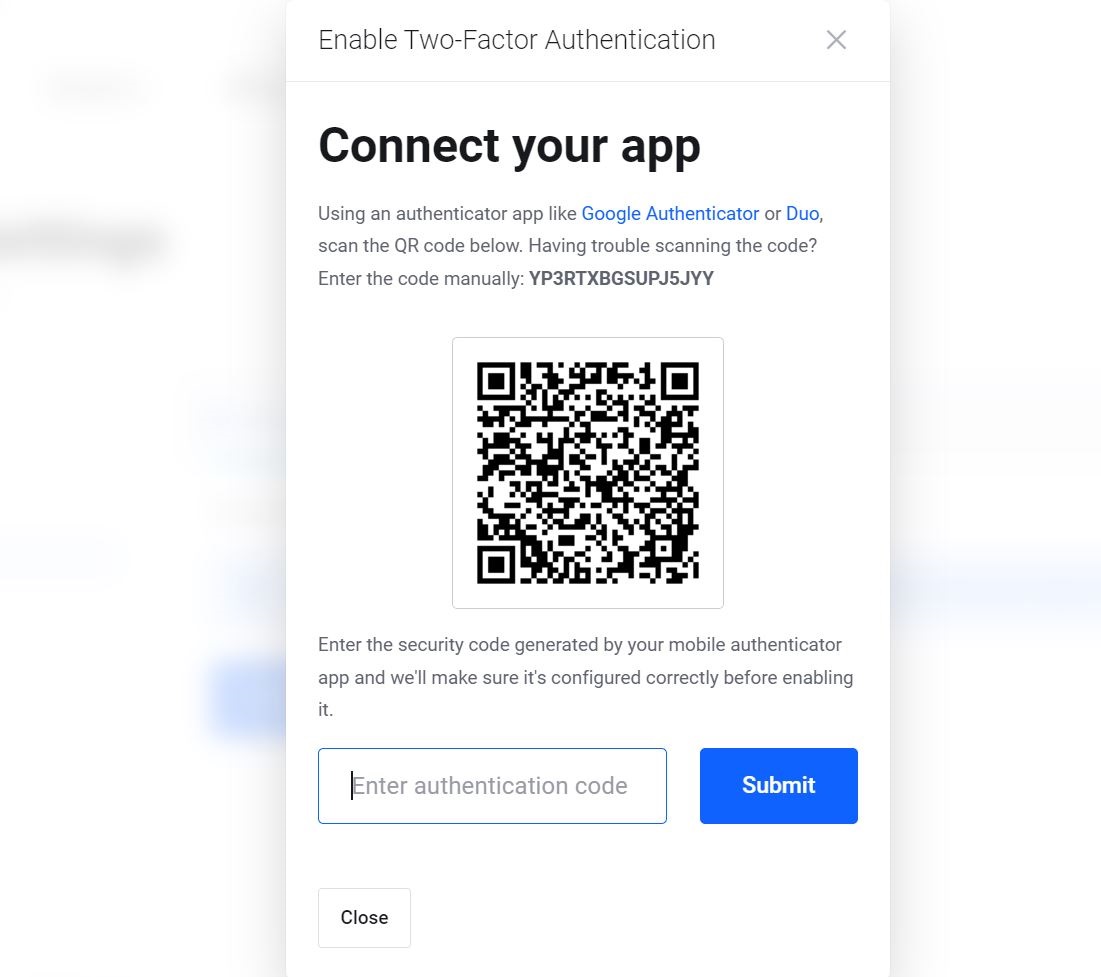 2FA authentication client area idcloudhost