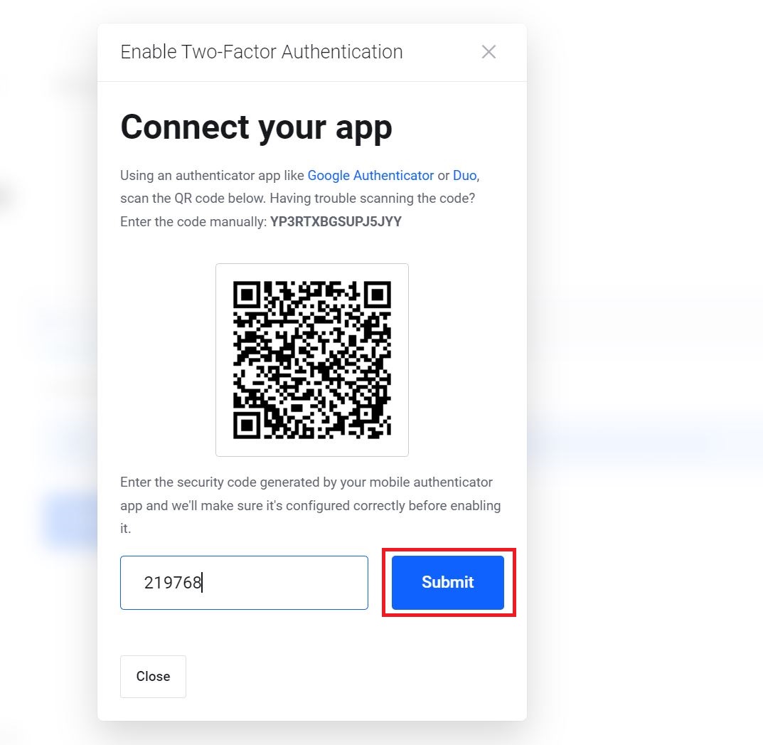 2FA authentication client area idcloudhost
