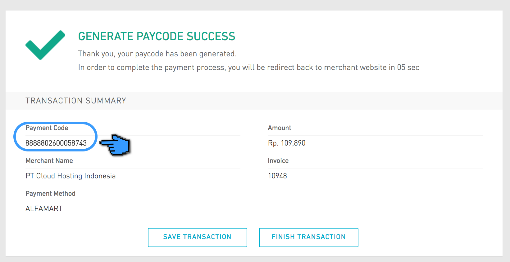 Pembayaran Layanan IDCloudHost via Alfamart