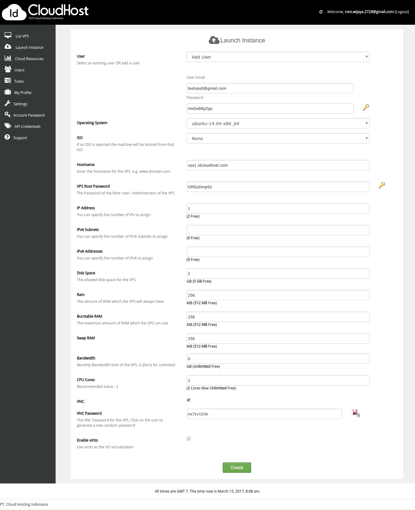 Cara Membuat VM Melalui Panel Reseller VPS