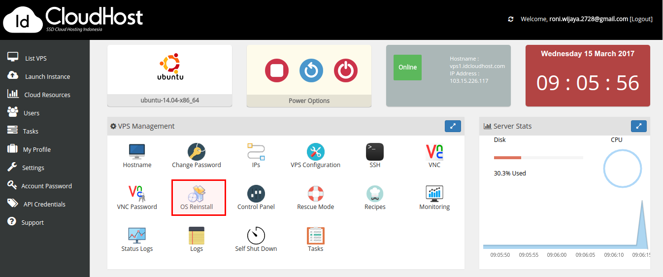 Cara Reinstall VM melalui Panel Reseller VPS