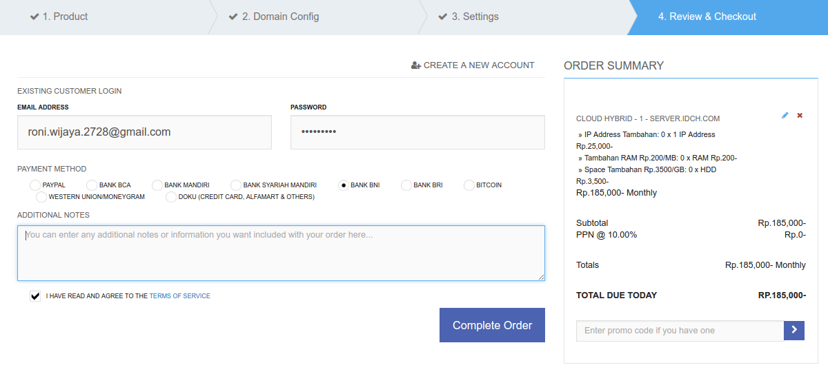 Cara Order Layanan Reseller VPS IDcloudHost