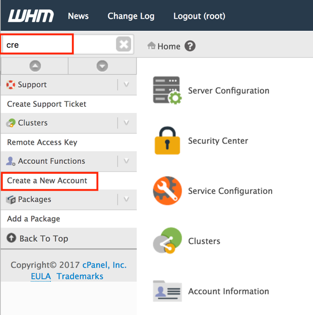 Tutorial Cara Membuat Account di WHM