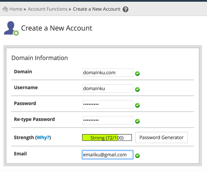 Tutorial Cara Membuat Account di WHM