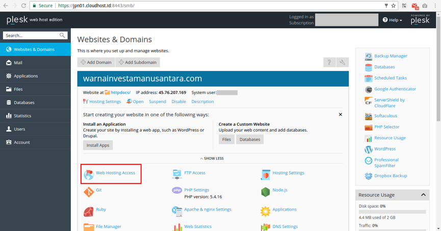 Tutorial Cara Mengaktifkan SSH di Hosting Plesk Onyx