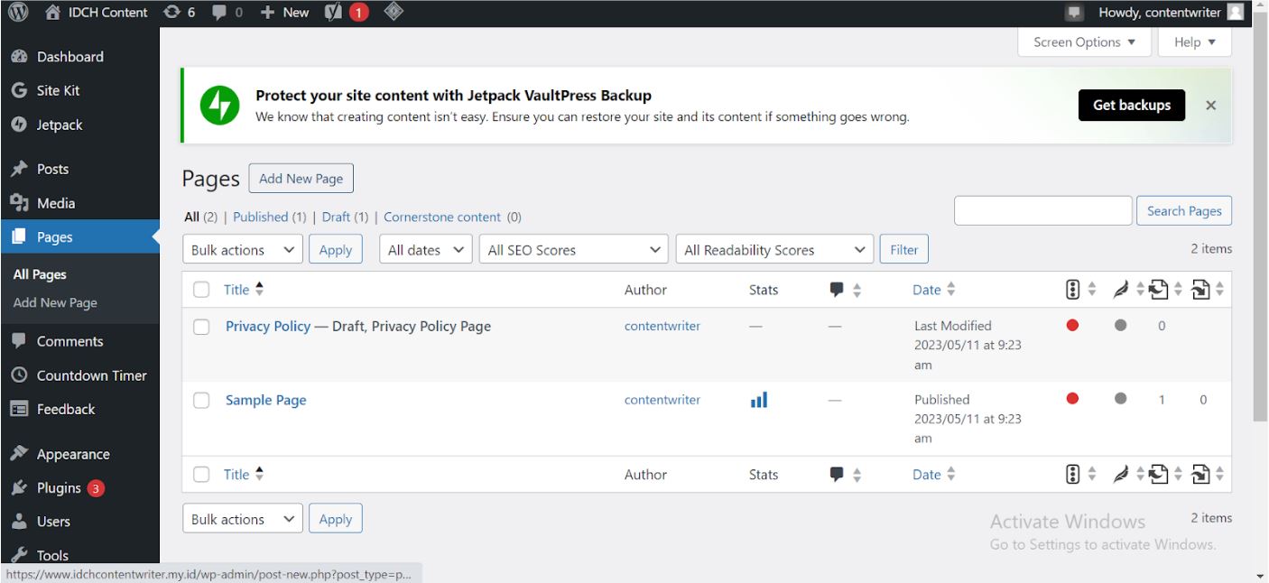 Membuat dan Mengelola Halaman di WordPress