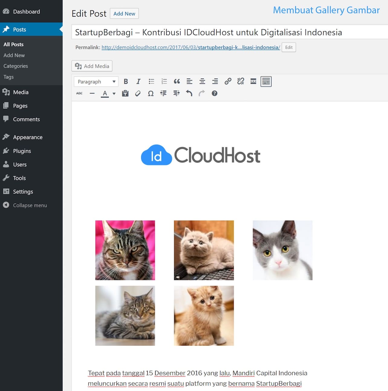 membuat gallery pada wordpress
