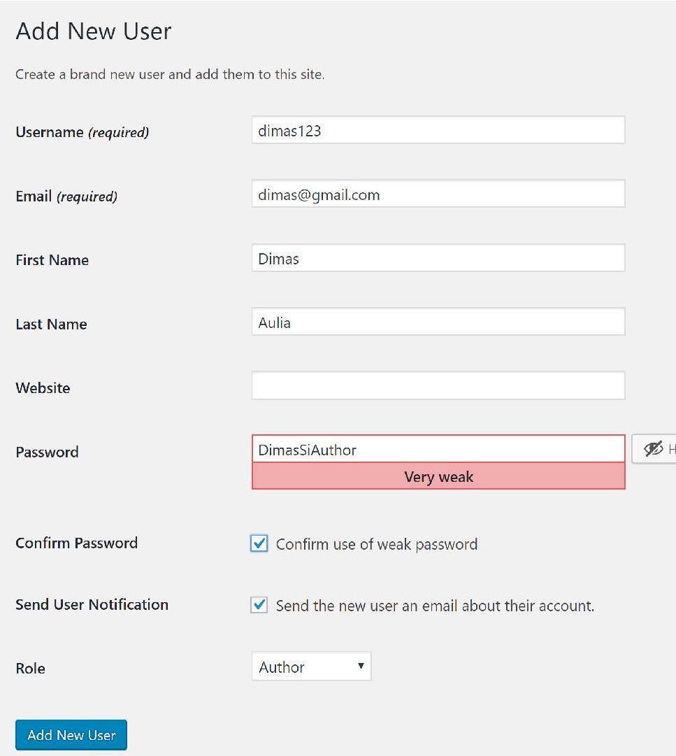 cara menambahkan user pada wordpress
