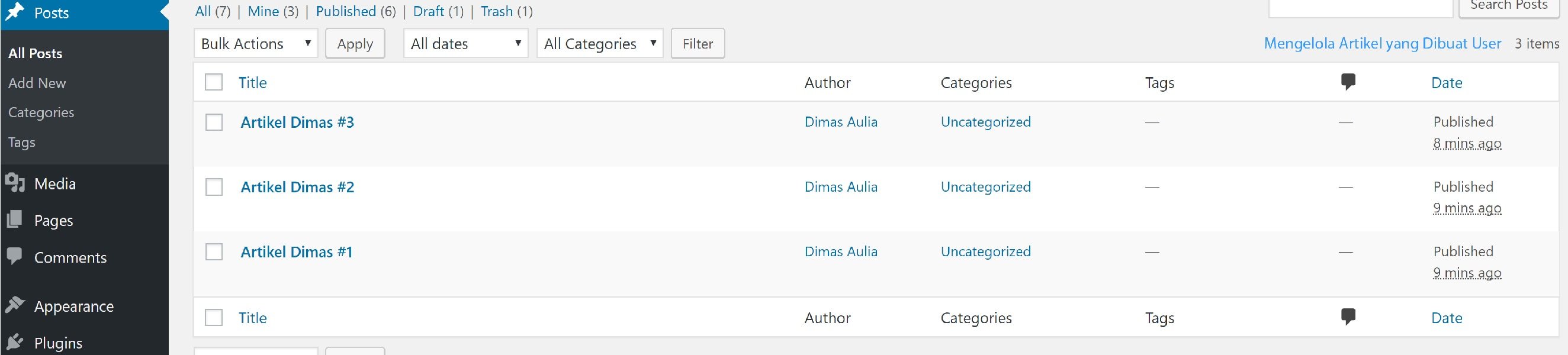 cara mengelola artikel yang dibuat user