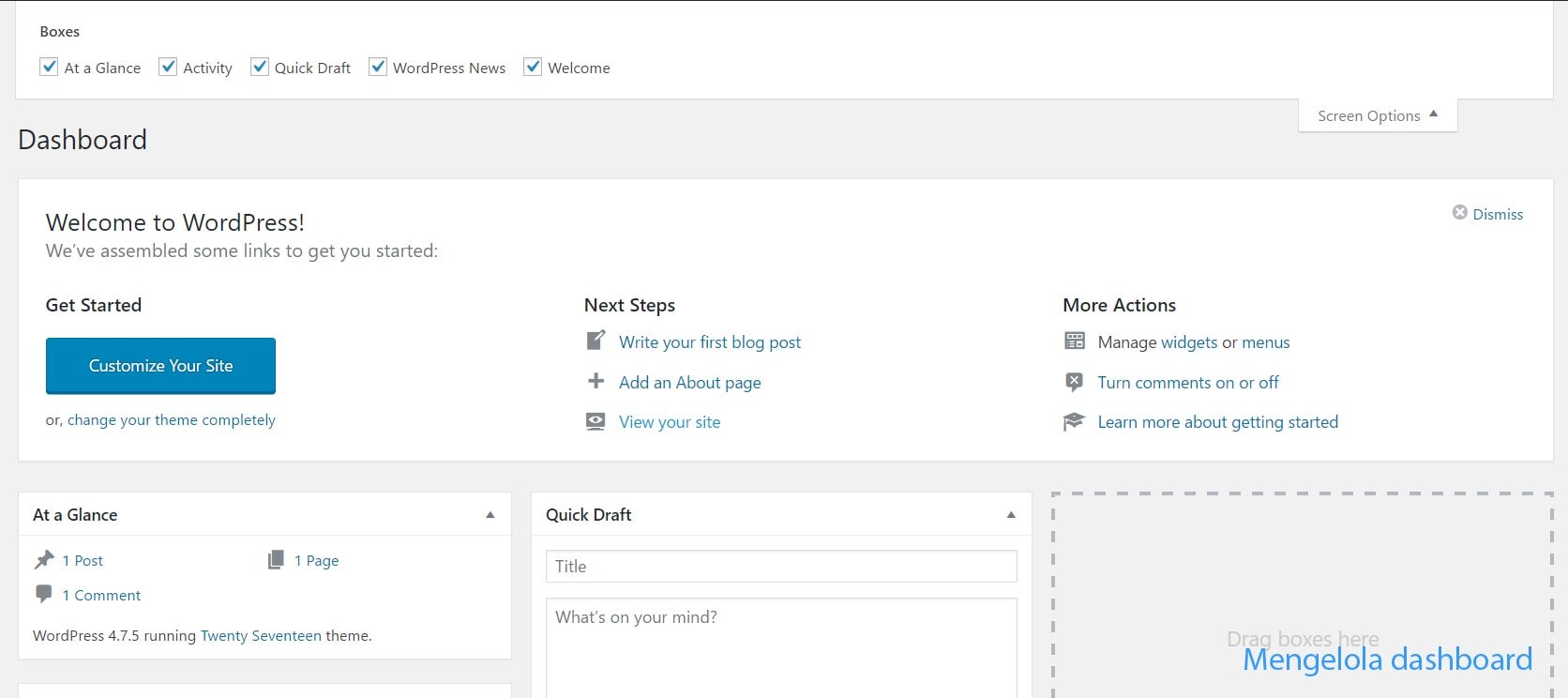 Mengelola Dashboard pada WordPress