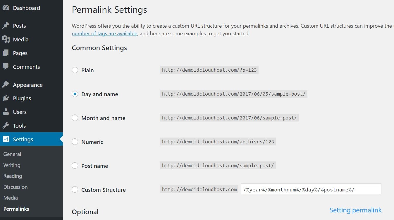 setting permalink pada wordpress