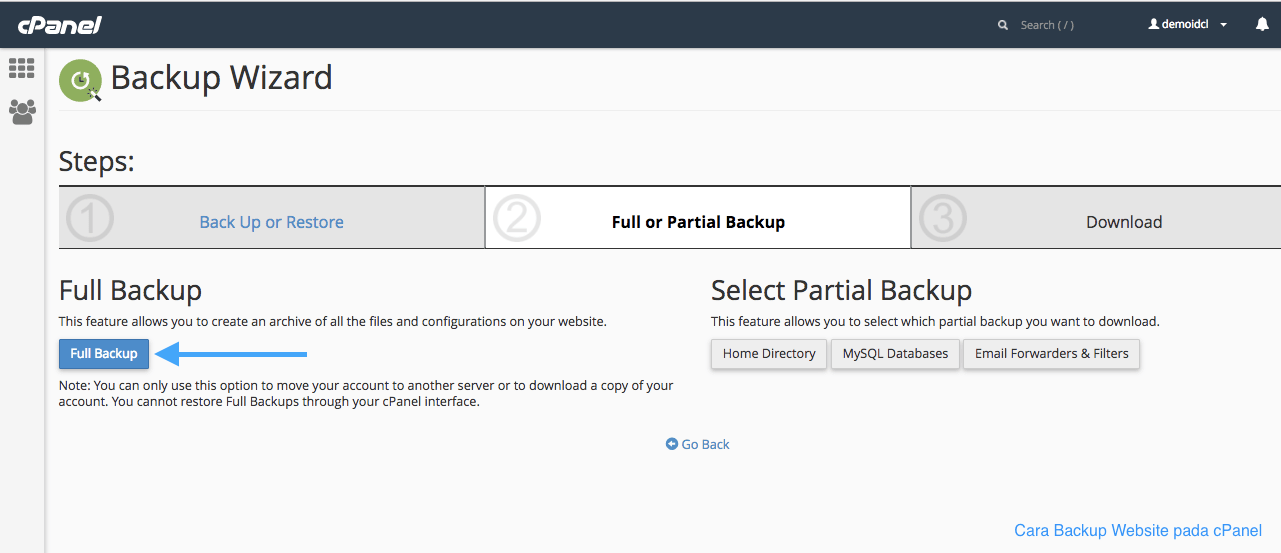 Cara Backup Website Melalui cPanel