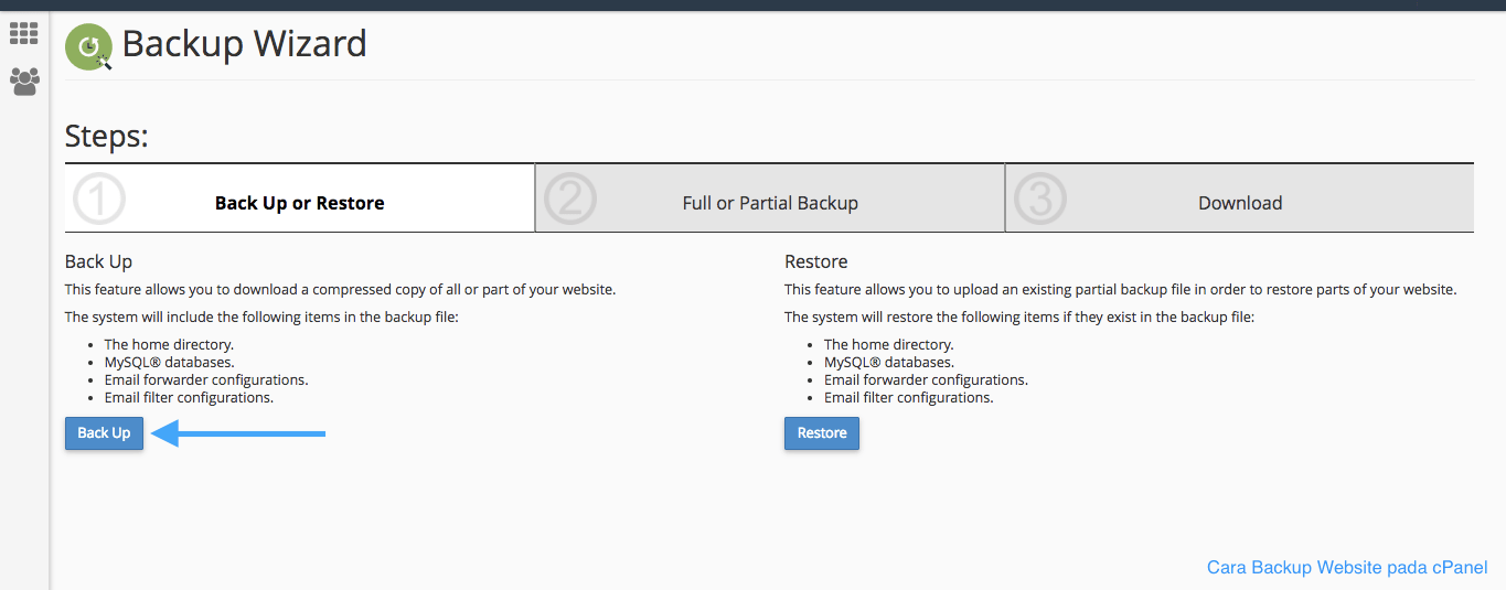 Cara Backup Website Melalui cPanel