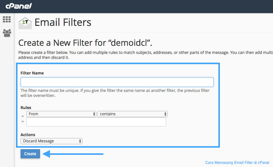 Cara Memasang Email Filter pada cPanel