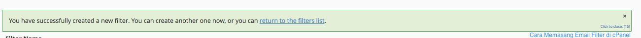 Cara Memasang Email Filter pada cPanel