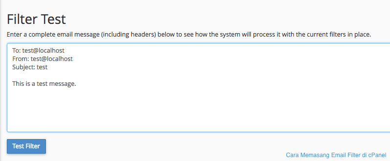 Cara Memasang Email Filter pada cPanel