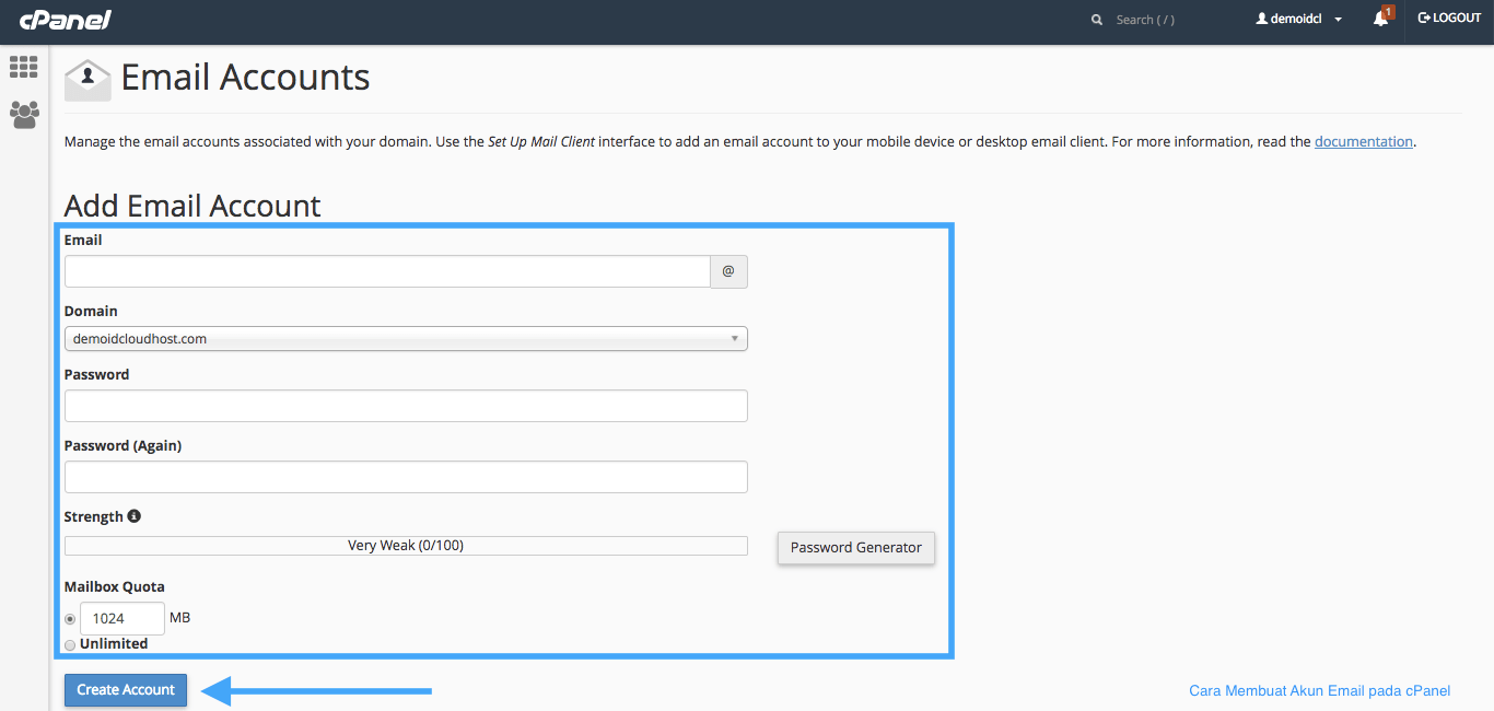 Cara Membuat Akun Email pada cPanel