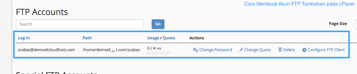 Cara Membuat Akun FTP Tambahan pada cPanel