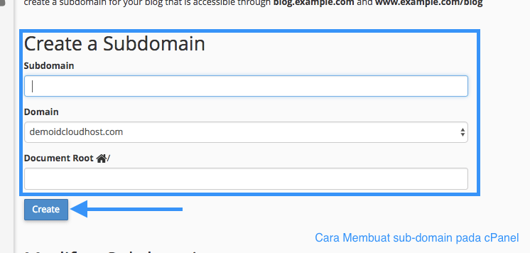 Cara Membuat sub-domain pada cPanel