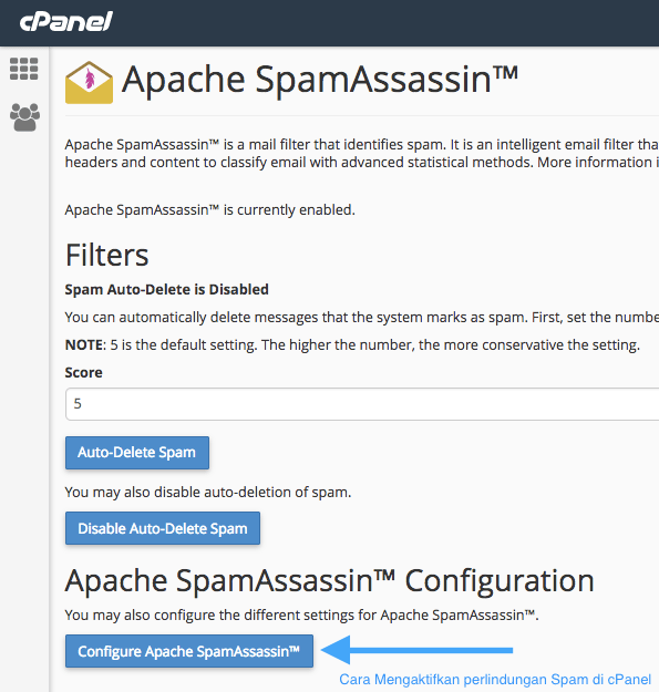Cara Mengaktifkan perlindungan Spam pada cPanel