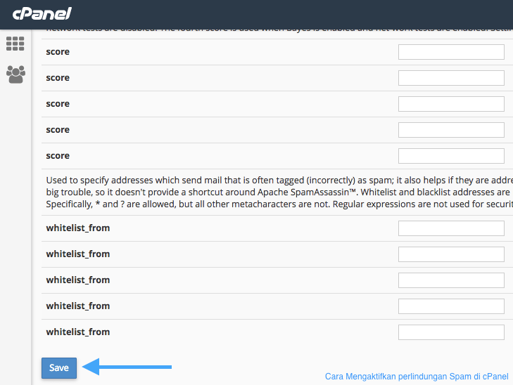 Cara Mengaktifkan perlindungan Spam pada cPanel