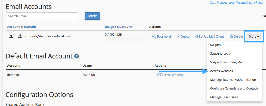 Cara Menggunakan Webmail dari cPanel